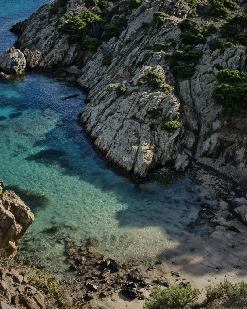 Clear water in a rocky Mediterranean cove
